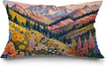 JINYO Boho Floral Mountain Pillow Covers 12x20 inch,Abstract Mountain Floral Pillow Cover Colorful Spring Wildflowers Decorative Pillow Covers for Home Bedroom Living Room Office Decor
