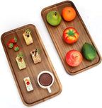 16" x 8" Large Wooden Serving Tray for Decor Party Charcuterie Boards Rectangular Acacia Wood Dessert Platters Rectangle Cake Dessert Plates Food Cheese Platter Board Snack Kitchen Dishes Tray