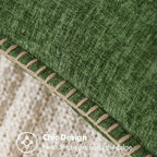 MIULEE Pack of 2 Christmas Couch Pillow Covers 18x18 Inch Moss Green Farmhouse Decorative Throw Pillow Covers with Stitched Edge Soft Chenille Solid Dyed Pillow Covers for Sofa Bed Living Room