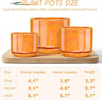 EFISPSS Ceramic Plant Pots,4+5+6 Inch Ceramic Indoor Pots for Plants with Drainage Hole,for Succulent Cactus,Pothos,Snake Plant Gift for Plant Lovers Set of 3 - Orange Pearl Glaze Plant Pots