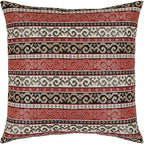 Tapestry Stylish Red-Black 18"x18" Pillow Cover Sham Ethnic Kilim Geometric Southwestern Pattern Throw Decorative for Home Decor, Sofa, Couch, Porch, Patio, Chair