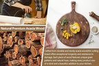 XINZUO Acacia Wood End-Grain Round Cutting Board with Handle for Kitchen Bread Pizza Cheese Fruit Charcuterie Serving Cutting Board, Two-sided Use, 16.7 x 12.5 x 0.75 inches