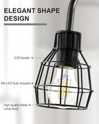 Oneach 63.75" Industrial Floor Lamp Modern Black Floor Lamp with Footswitch Metal Reading Tall Pole Light with 4W LED Bulb Standing Tall Lamp for Living Room Bedroom Office E26 Base