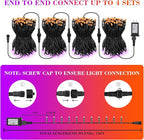 Extra Long 132ft Halloween Decorative Mini Lights, 400 LED Black Wire Fairy String Lights Plug in, Timer & Memory & 8 Modes, for Indoor Outdoor Xmas Tree Wedding Party Decoration,Purple and Orange