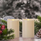 Battery Operated Flickering Flameless Candles with Remote and Timers, 1000 Hours Waterproof Outdoor Indoor LED Pillar Flameless Candles,Ivory Plastic, D3 X H4, Set of 6