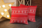 CAPSCEOLL 2PCS Red Pillow Covers Decorative 16X16Inch Christmas Red Reindeer Snow Snowflake Traditional White Winter Xmas Throw Pillow Covers for Bedroom Sofa Living Room Pillow Covers Decorative