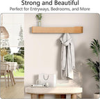 Coat Rack Wall Mount with Hidden Hooks Entryway Hanging Shelf Modern Wood Coat Hanger for Bedroom Kitchen Hallway Bathroom (Oak,32.7 Inch Long)