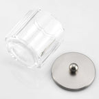 Home Glass Cotton Jar Holder Nickel Lid, Elegant Bathroom Storage Canister for Qtips, Cotton Balls, Floss, Makeup Organizer, Vanity Bathroom Organization