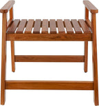 VaeFae Teak Shower Chair with Arms, 22" Shower Bench, Spa Bath Seat for Bathroom, Wooden Shower Stool for Inside Shower