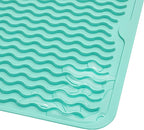 Silicone Dish Drying Mat for Multiple Usage,Easy clean,Eco-friendly,Heat-resistant Silicone Mat for Kitchen Counter or Sink,Refrigerator or Drawer liner Mint M 12 inches x 12 inches