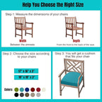 idee-home Outdoor Chair Cushions Set of 4, Thick 19" x 19" x 3" Outdoor Seat Cushions Patio Furniture Waterproof with Ties, Dining Pads