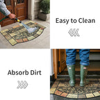Door Mat Welcome Mat, Heavy Duty Door Mat 23.6 x 35.4 Inch Front Door Rug Doormat for Outdoor Entrance Home Non-Slip Rubber Rug for Front Door, Outside, Entryway, Patio (Brown Yellow Welcome)