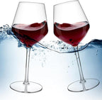 MICHLEY Floating Wine Glasses for Pool Unbreakable Tritan Plastic Red Wine Glasses with Stem Poolside Floating Cups 18.5 OZ, Dishwasher Safe, Set of 4