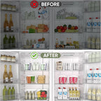 BALEINE Clear Plastic Storage Bins, Pantry Organization, BPA Free Stackable Refrigerator Organizers and Storage with Handles for Kitchen Fridge Cabinet Bathroom (4PK, 13x7.4x6.2)