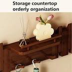 Wall Mounted Piano Key Hanger | Flip Style Hook | Entrance Wall Art Hook, Made of Oak Wood (3 Times Painted, 4 Times Polished) (Fence Walnut, 10Hooks)