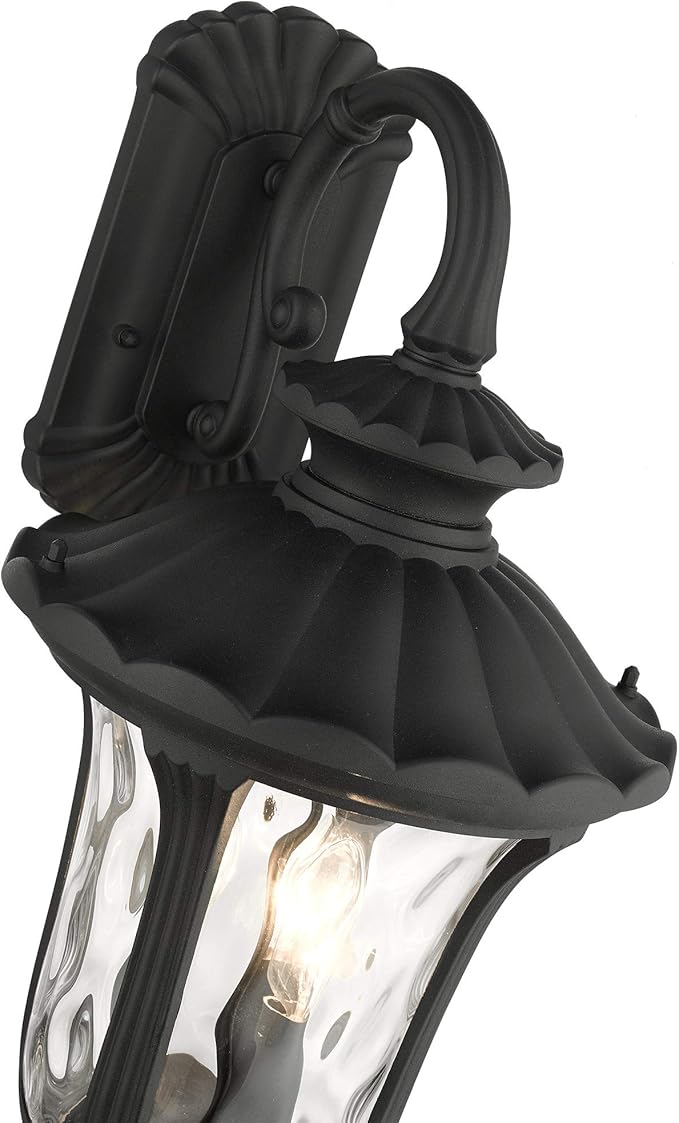 Livex Lighting 7857-14 Oxford 3 Light Outdoor Wall Lantern, Black, 22.5 in x 11 in x 22.5 in