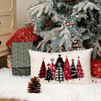 AACORS Christmas Pillow Cover 12X20 Inch Watercolor Christmas Tree Stars Decoration Holiday Farmhouse Winter Pillow Case for Sofa Couch Decor AA651-12
