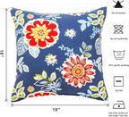 Outdoor Throw Pillows - Decorative Pillows with Insert Included Set of 2 Outdoor Pillows for Patio Furniture 18x18 Inch