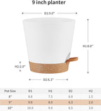 FaithLand 2-Pack 9 Inch Planter Pots for Indoor Outdoor Plants, Self Watering Flower Pots with Deep Reservoir, White with Terracotta …