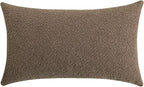 Jeneoo Light Brown Decorative Lumbar Thick Throw Pillow Covers Fine Textured Boucle Couch Cushion Case for Sofa Decor, Set of 1, 14 x 36 Inch