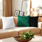 decorUhome Couch Throw Pillow Covers 24x24 Set of 2, Decorative Soft Plush Faux Wool Neutral Accent Pillow Covers for Bed Sofa Living Room, Black