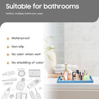 Vanity and Bathroom Tray, 11.8" ABS Countertop Organizer,Waterproof Vanity Tray for Toilet Tank,Perfume,Soap,Keys,Bathroom Accessories,Kitchen and Bath Trays,Non Slip Small Trays,Blue,2 Pack