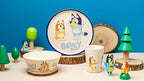 Zak Designs Bluey Kids Dinnerware Set 3 Pieces, Durable and Sustainable Melamine Bamboo Plate, Bowl, and Tumbler are Perfect For Dinner Time With Family (Bluey, Bingo, Bandit, Chilli)