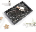 Yew & Tulip Natural Marble Vanity Tray, Nature Dark Woodgrain Marble Serving Tray for Bathroom, Kitchen, Vanity, Home Decor, Wedding etc. (12"x 8" x 1.2")