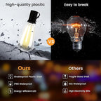 OHLUX 35FT Solar Globe String Lights Outdoor, Waterproof Solar Patio Lights with Remote, 17 Shatterproof ST38 LED Filament Bulbs, 2200K Soft White, Dimmable Edison Hanging Lights for Gazebo, Deck