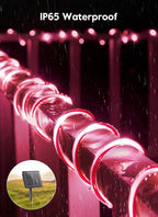 Brightown Outdoor ‎Solar Christmas Lights, 39FT 200LED Solar Rope Light Waterproof Outdoor Christmas Decorations for Party Garden Yard Home Xmas Halloween Holiday Tree Decoration Light, Candy Color