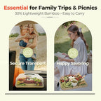 Large Portable Bamboo Charcuterie Board with Lid & Handle, Flip-to-Cut Cutting Board Set, 6 Compartments, Cheese Knives & Accessories, for Women, Bride Parties, Housewarming & Weddings