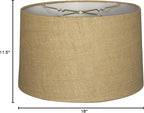 Royal Designs, Inc. HB-610-18BL Shallow Drum Hardback Lamp Shade, 17 x 18 x 11.5, Burlap
