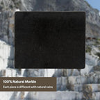 Natural Black Marble Cutting Board For Kitchen, 16 x 20 Inch Marble Slab Granite Cutting Board With Non-Slip Feet For Baking, Cheese, Chocolate, Black Granite