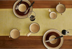 Solino Home Linen Table Runner 132 Inches Long - Athena, 100% Pure Linen Chambray Lemon Yellow Table Runner 14 x 132 Inch for Dining