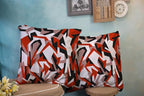 CAPSCEOLL Red Couch Pillow Covers Geometric Camo Abstract Modern Camo Urban White Brown Oil Painting 20X20 Inch Set of 2 Pillow Protector for Bedroom Sofa Living Room Décor Black Throw Pillow Cover