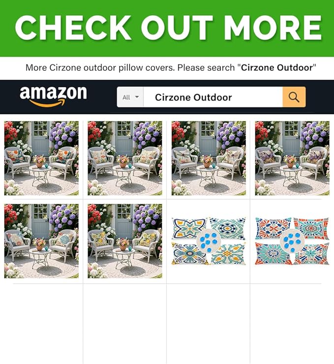 Cirzone Outdoor Pillow Covers Set of 4 Geometric Patterns Waterproof Throw Pillow Covers 12x20 inch Boho Decorations for Funiture Patio Garden Home