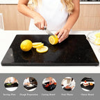 Natural granite Cutting Board- 16x12 Inch Kitchen Bakery Tool for Professional Chef & Baker's Tray - granite Display for Elegant Food Presentation & Stylish Kitchen Decor (black)