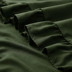 KKJIAF Ruffle Pillow Cases 18x18 Inches, Olive Green Square Ruffled Pillow Covers Set of 2, Microfiber Wrinkle Resistant Pillow Shams with Envelope Closure for Sofa Bed Living Room