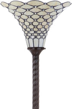JONATHAN Y JYL8007A White Tiffany-Style 70" Torchiere LED Floor Lamp, Tiffany, Traditional, Art Nouveau Style, Office, Living Room, Family Room, Dining Room, Bedroom, Hallway, Foyer, Bronze