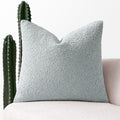 MIULEE Textured Boucle Throw Pillow Cover Light Blue Accent Solid Eruo Sham Pillow Case Decorative Soft Pack of 1 Couch Cushion Chair Sofa Bedroom Livingroom Home Decor,24x24 Inch