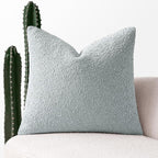 MIULEE Textured Boucle Throw Pillow Cover Light Blue Accent Solid Eruo Sham Pillow Case Decorative Soft Pack of 1 Couch Cushion Chair Sofa Bedroom Livingroom Home Decor,24x24 Inch