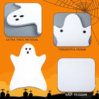 Ghost Marble Cheese Board Charcuterie Cutting Tray Halloween Ghost Marble Serving Decorative for Decoration Charcuterie Kitchen (White)