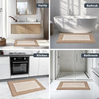 Bathroom Rugs 24" x 36", Non-Slip Extra Soft Absorbent Bath Rugs, Machine Washable Quick Dry Bath Mats for Bathroom Floor, Shower, Bathtub and Sink, Beige & Grayish Brown