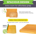 Small Bamboo Cutting Board – 12 Inch Wood Cutting Boards for Kitchen with Glue-Free Surface™ & Juice Groove – Non-Toxic, FSC-Certified, Durable Wooden Chopping Board - Rectangle