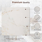 Diflart Natural Marble Stone Cutting Board for Kitchen, 16x16 Inch, White with Gold Veins, Marble Slab Pastry Board Large with Non-Slip Feet for Backing, Cheese, Chocolate, Pack of 1 Piece