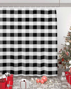 Vandarllin Rustic Black White Buffalo Check Plaid Pattern Shower Curtain, Farmhouse Shower Curtains Set with Hooks, Waterproof Fabric Bathroom Curtains Decor Home Accessories,66 X 72 Inch Long
