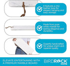 BIRDROCK HOME 23" Marble Serving Board - Charcuterie Board for Party Appetizers - Kitchen Platter for Food - Pizza Fruit Display - White