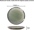 7.9-Inch Porcelain Plates Set, for Appetizer, Dinner Plates, Salad, Dessert, Snacks, Serving Plate Set of 6, Microwave and Dishwasher Safe, apply Home, Restaurant