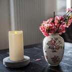 4" x 10" Large Outdoor Flameless Candle with Remote and Timer, Waterproof Battery Operated Flickering LED Pillar Candle for Lanterns, Ivory Plastic, 1 Pack (Battery Not Included)