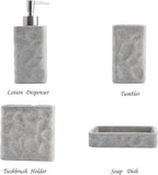 Hymmah Bathroom Accessories Set,Toothbrush Holder,Farmhouse Bathroom Decor,4 Pcs Resin Gift Set Apartment Necessities, Contain Toothbrush Cup,Soap Dispenser,Soap Dish,Tumbler